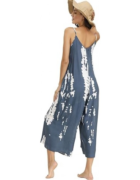 BUENOS NINOS Women's V Neck Floral Maxi Dress Boho Printed Adjustable Spaghetti Strap Ethnic Beach Long Dress with Pockets