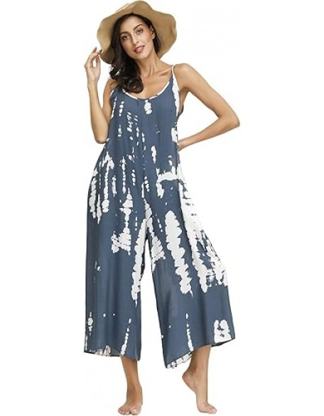 BUENOS NINOS Women's V Neck Floral Maxi Dress Boho Printed Adjustable Spaghetti Strap Ethnic Beach Long Dress with Pockets