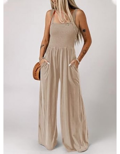 Dokotoo Women's Casual Loose Overalls Jumpsuits One Piece Sleeveless Wide Leg Long Pant Rompers With Pockets Dokotoo Women's Casual Loose Overalls Jumpsuits One Piece Sleeveless Wide Leg Long Pant Rompers With Pockets
