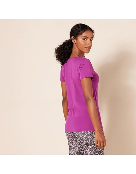 Women's Stretch Short-Sleeve V-Neck T-Shirt (Available in Plus Size), Pack of 2 Women's Stretch Short-Sleeve V-Neck T-Shirt (Available in Plus Size), Pack of 2