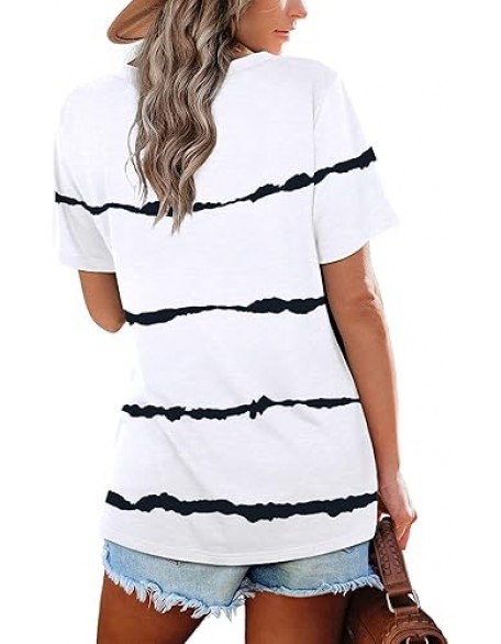 Lunivop Womens Tops Casual V Neck Short Sleeve Solid Color Basic T Shirt