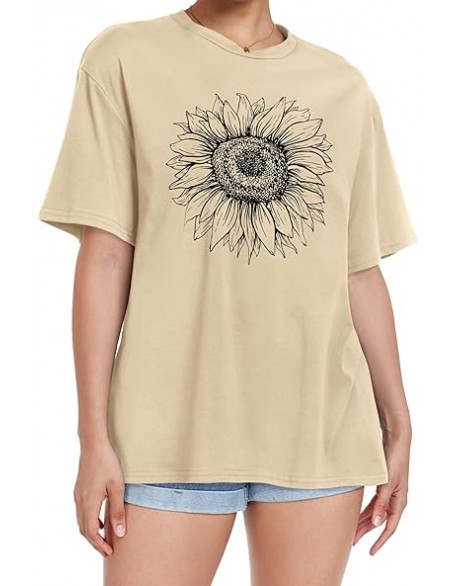 Womens Oversized Tshirt Graphic Tees Crew Neck Summer Short Sleeve Loose Fit tops