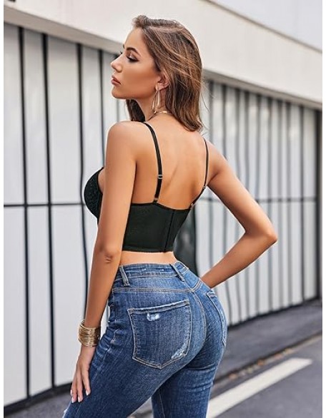 Avidlove Lace Bralette for Women V Neck Camisoles Adjustable Strap Two Layer Crop Top Bustier Tops Avidlove Lace Bralette for Women V Neck Camisoles Adjustable Strap Two Layer Crop Top Bustier Tops