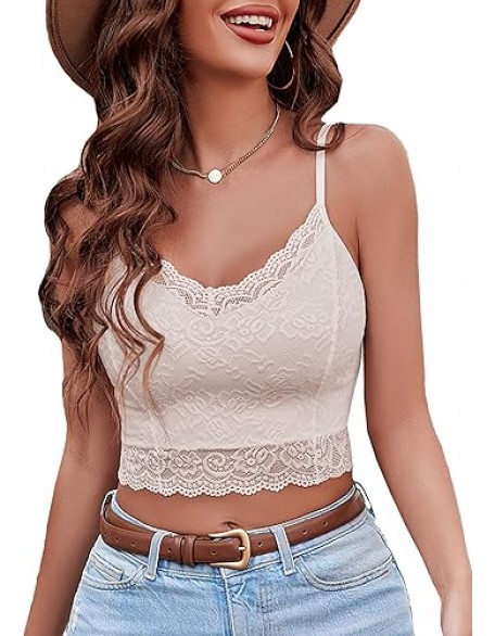 Avidlove Lace Bralette for Women Spaghetti Strap Tank Top V Neck Slim Basic Camisoles Avidlove Lace Bralette for Women Spaghetti Strap Tank Top V Neck Slim Basic Camisoles