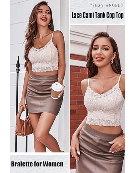 Avidlove Lace Bralette for Women Spaghetti Strap Tank Top V Neck Slim Basic Camisoles Avidlove Lace Bralette for Women Spaghetti Strap Tank Top V Neck Slim Basic Camisoles