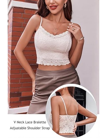 Avidlove Lace Bralette for Women Spaghetti Strap Tank Top V Neck Slim Basic Camisoles Avidlove Lace Bralette for Women Spaghetti Strap Tank Top V Neck Slim Basic Camisoles