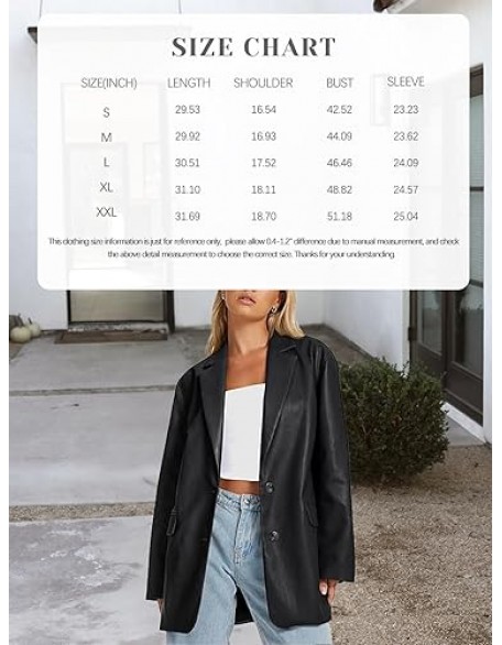AUTOMET Womens Oversized Leather Faux Y2k Jackets Motorcycle Plus Size Moto Biker Coat Fall Outfits Fashion Clothes