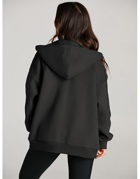 EFAN Women's Drawstring Zip Up Cute Hoodies Fall Jacket Oversized Casual Sweatshirts with Pocket