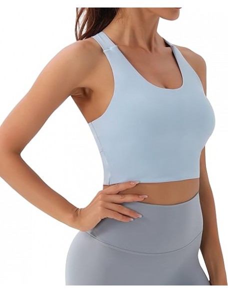 Sports Bras for Women Criss-Cross Back Padded Workout Tank Tops Medium Support Crop Tops for Women Sports Bras for Women Criss-Cross Back Padded Workout Tank Tops Medium Support Crop Tops for Women